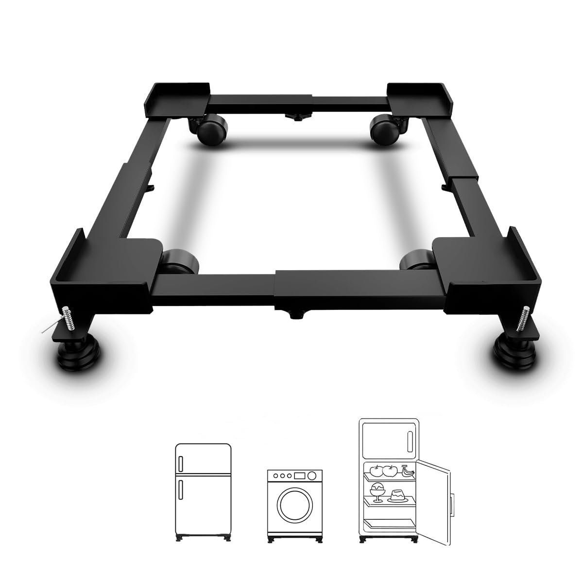 Hipkoo Adjustable Washing Machine Stand with Wheels
