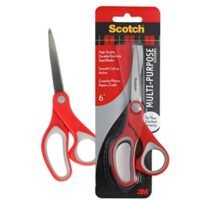 Scotch Stainless Steel Scissors, 6 Inches, Red, Multipurpose, Comfort Grip Handle, Left and Right Hand?