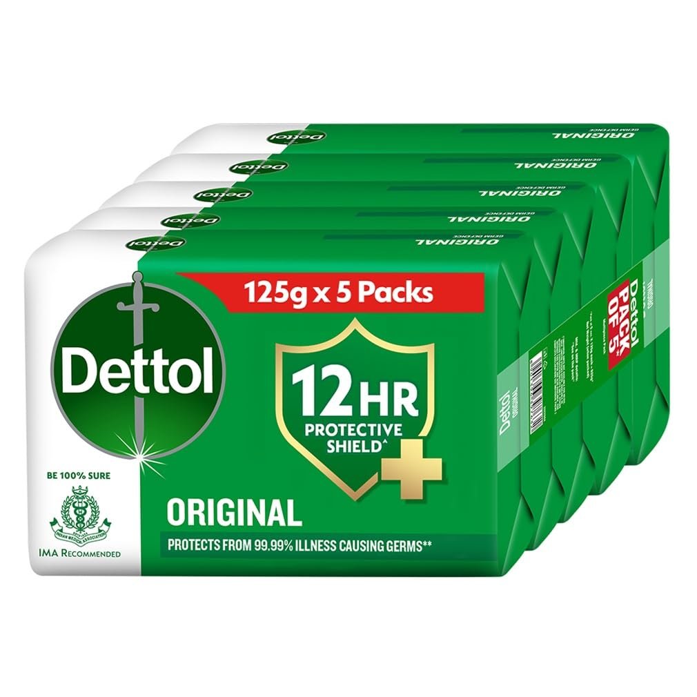 Dettol Original Germ Protection Bathing Soap Bar (625gm) Kills 99.99%