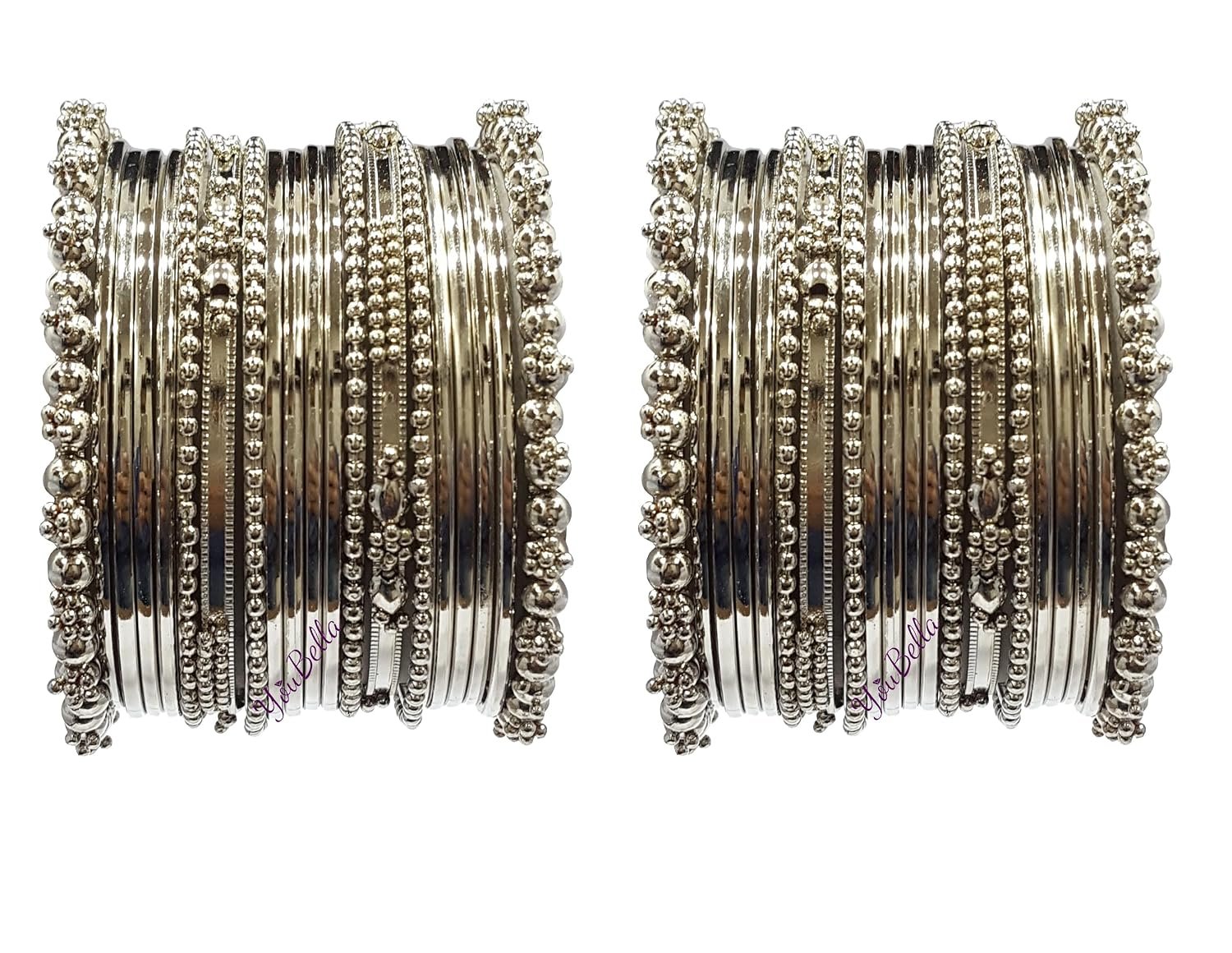 YouBella Oxidised Silver-Plated Bangles