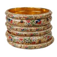 Handmade Meenakari Elephant Design Lac Bangles